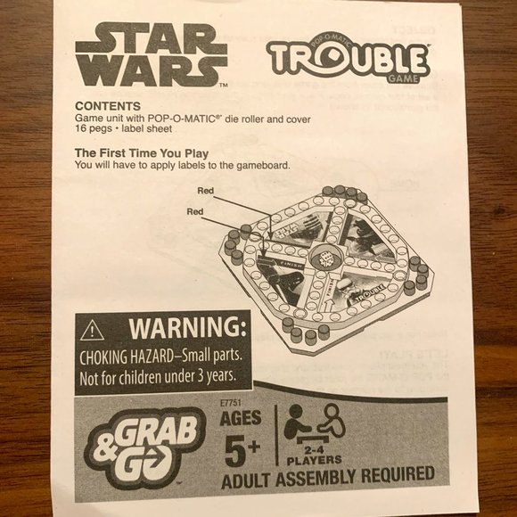 Hasbro TROUBLE! Star Wars Pop-O-Matic Travel Board Game. - Picture 7 of 7